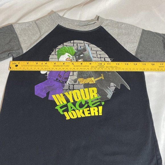 LEGO BATMAN BOYS SZ 8 IN YOUR FACE JOKER Licensed Short Sleeve Retro Cotton Tee - Picture 4 of 6